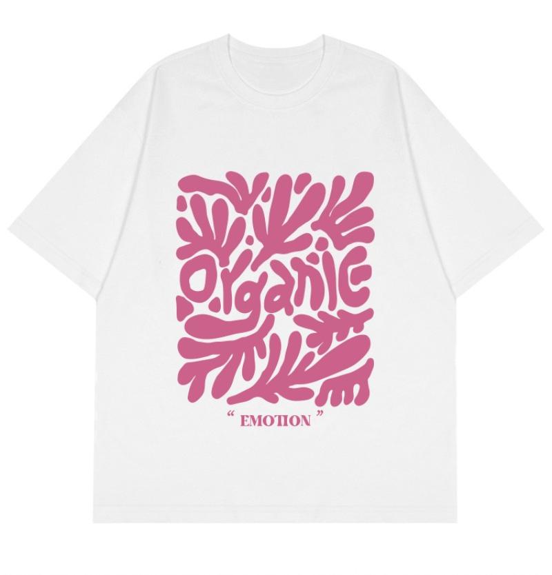 2025 Summer New American retro printed T-shirt cotton loose and fashionable short-sleeved streetwear for men and women S