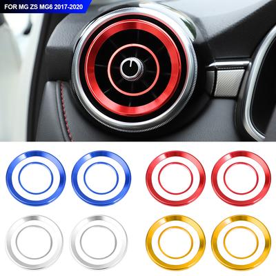 4Pcs Car Air Outlet Cover Interior Parts Circle Mouldings Chrome AC Frame Trim Decoration Accessories Auto