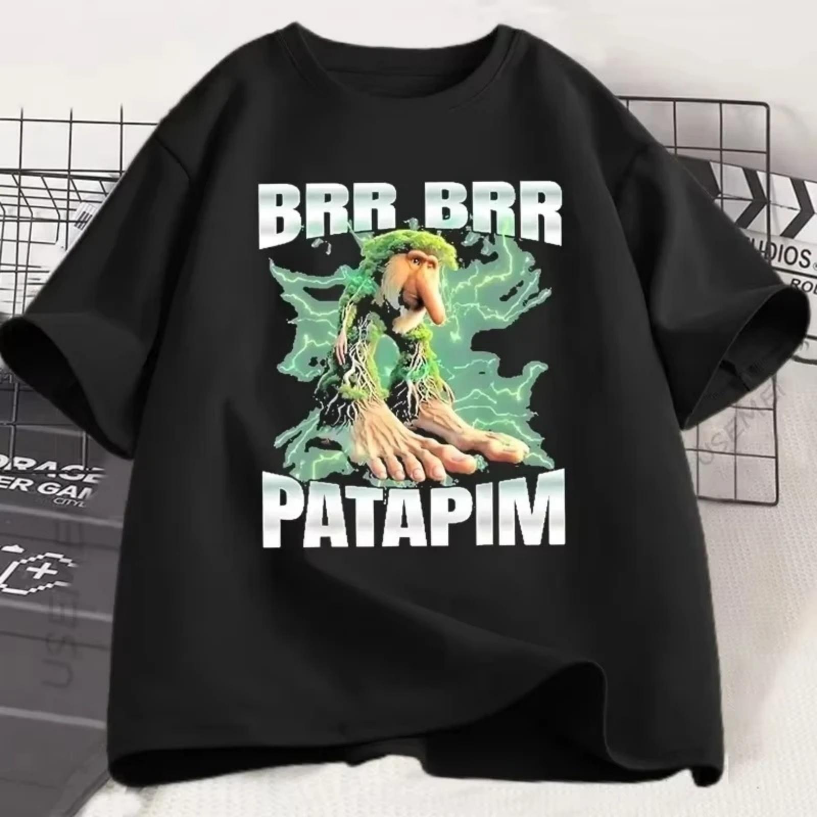 

BrrBrr Patapin Футболка Итальянский Мозгогниение Футболка С Коротким Рукавом Модная Футболка Harajuku Футболка Streetwear Унисекс Топы Футболки Топы1 S чёрный