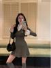 Korean Fashion Faux Two-Piece Shirt Dress – Chic Autumn/Winter Style with Unique Design and Short Skirt for Women