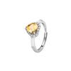 Natural crystal stone love ring women's s925 silver brushed ring light luxury garnet topaz gift for girlfriend