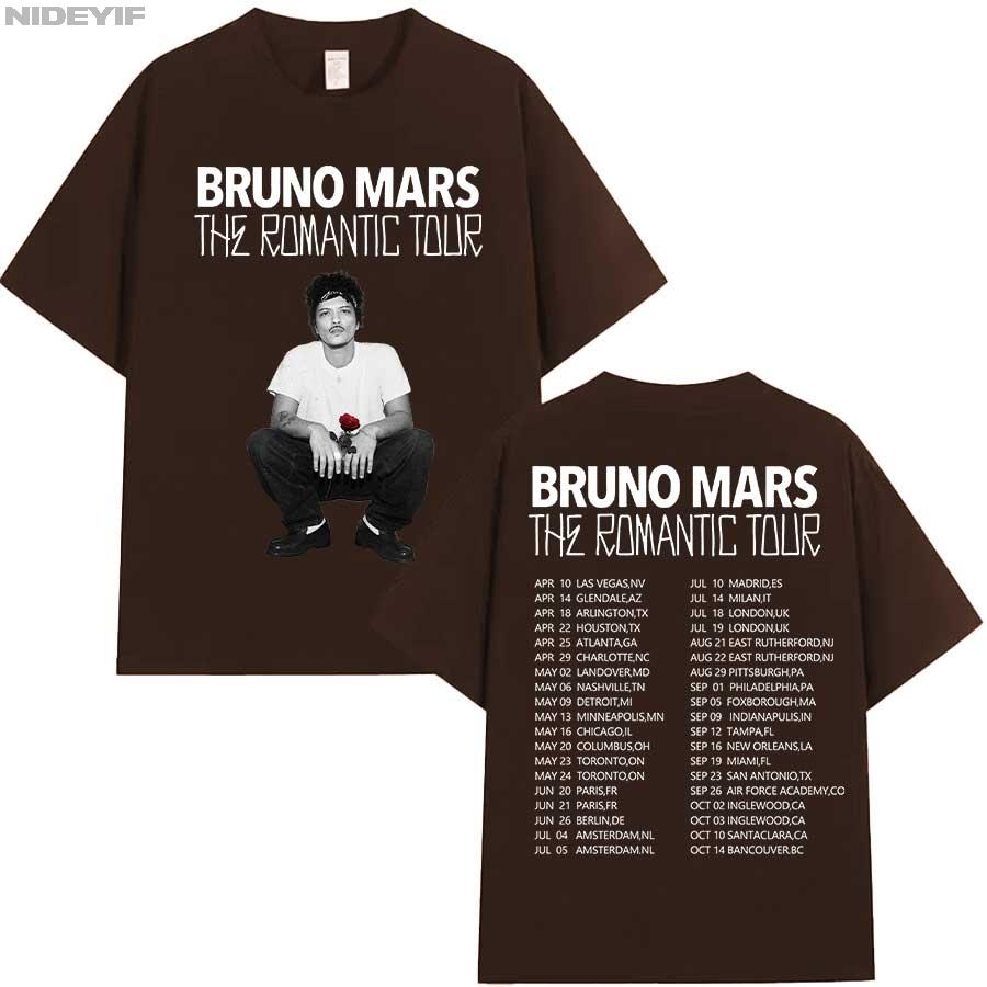 Bruno Mars The RoUnisextic Tour T shirt for Unisex Women Hiphop Streetwear Oversized Tops 100 Cotton TShirt BM2
