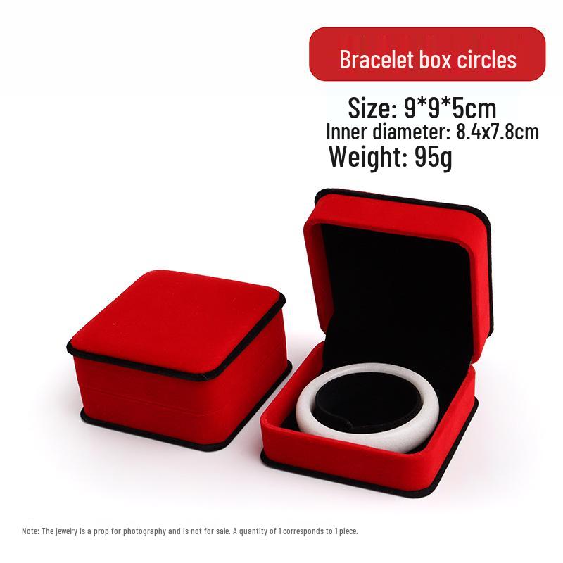 Roter Samt Schmuckschatulle Set: Ring, Anhänger, Armband, Halskette Aufbewahrungs- und Geschenkbox
