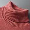 Męski sweter z wysokim kołnierzem, 100% wełna - Luźny krój, Duże rozmiary, Gęsty splot na jesień/zimę
