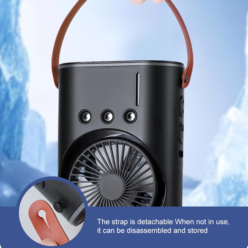 Double-Headed Spray Air Conditioner Fan 3 Speeds Rechargeable USB Desk Air Cooler Night Light Easy Cooling for Office Home