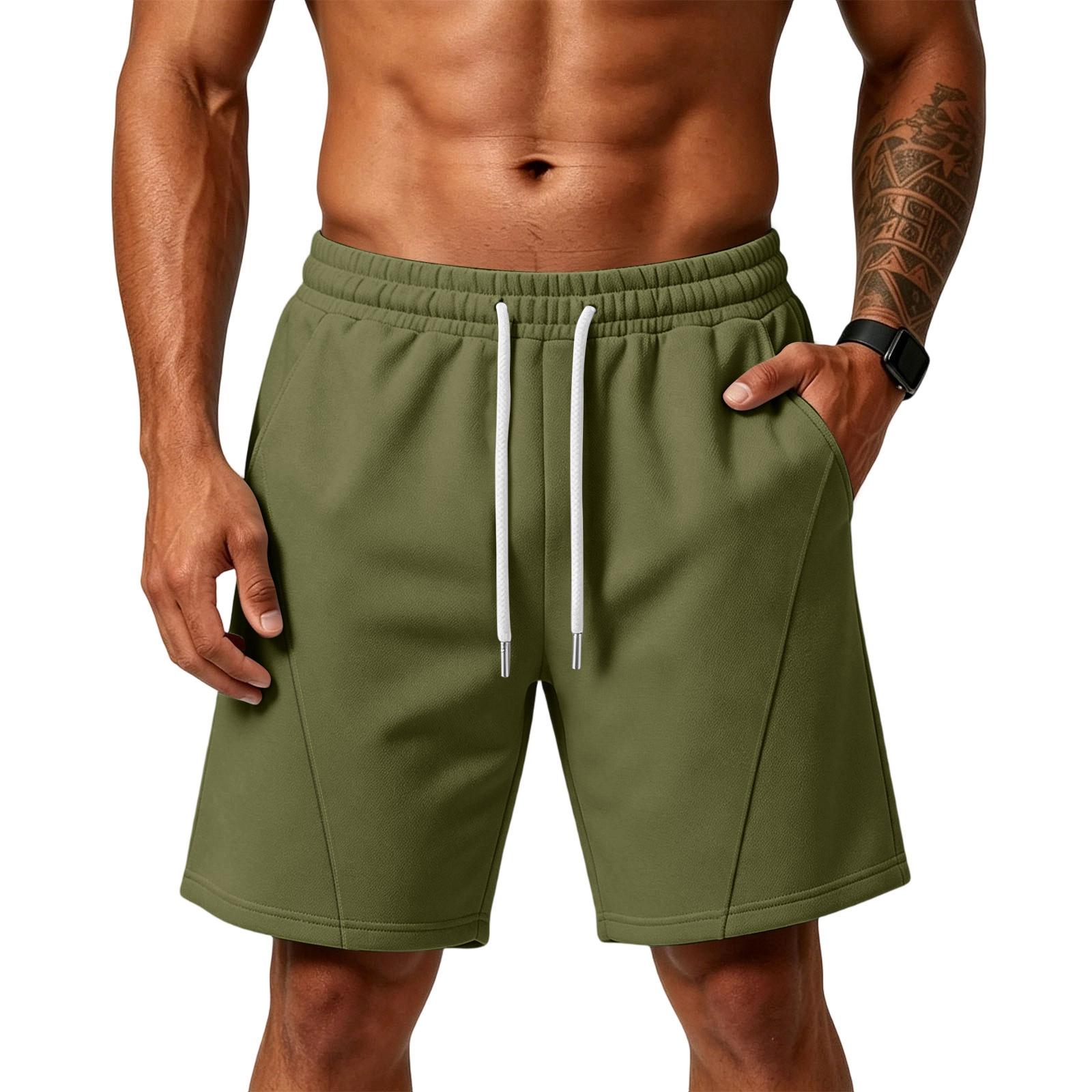 Mens shorts casual athletic shorts for men with pockets gym shorts men workout shorts men for running and training L армия зеленый
