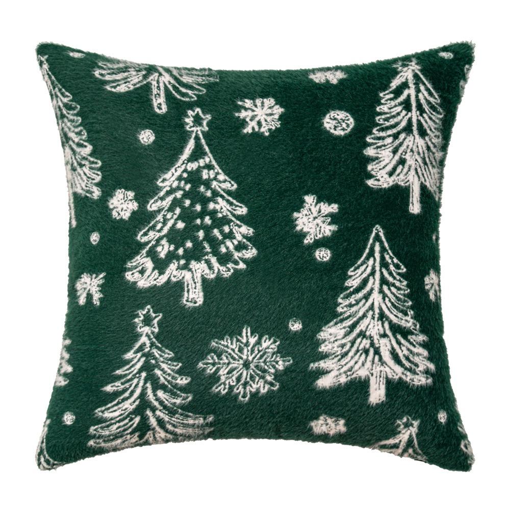 Christmas Tree Christmas Chenille Pillowcase INS Style Cushion Cover Throw Pillowcover  Sofa/Bed