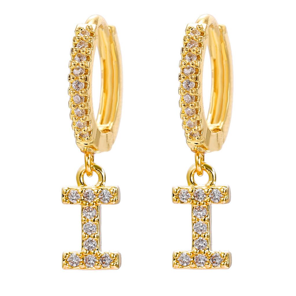 A Pair Of Zircon Earrings With Letters