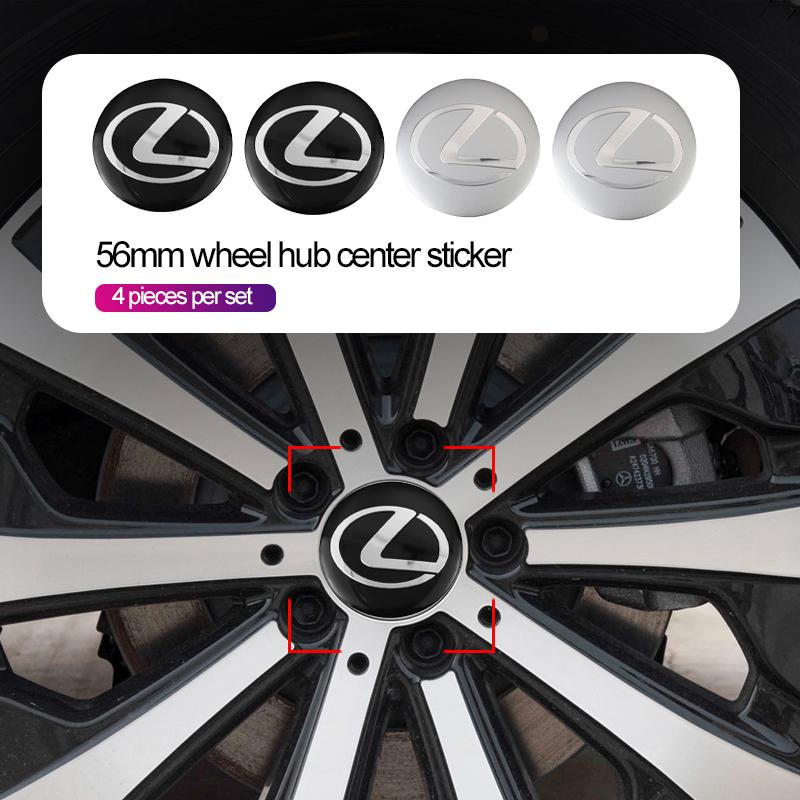 4 szt. 56 MM Dekoracyjna Naklejka na Środek Koła Samochodowego Do Lexus F SPORT ES RX NX LS UX LM LX GX LC RZ IS CT GS RC HS SC TX LBX IS300 RX350