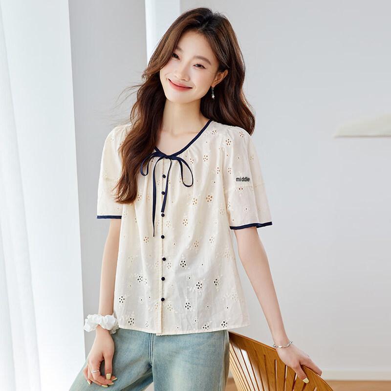 La Chapelle Women s Chiffon Short Sleeve Blouse XL