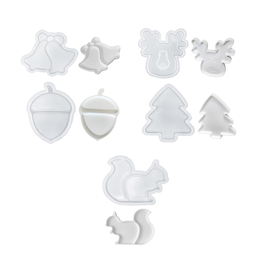 Trendy Large Christmas Sturdy Silicone Mold for Resin Castes Epoxy Tray Dish Molds Craft Supplies Jewelry Holder Making