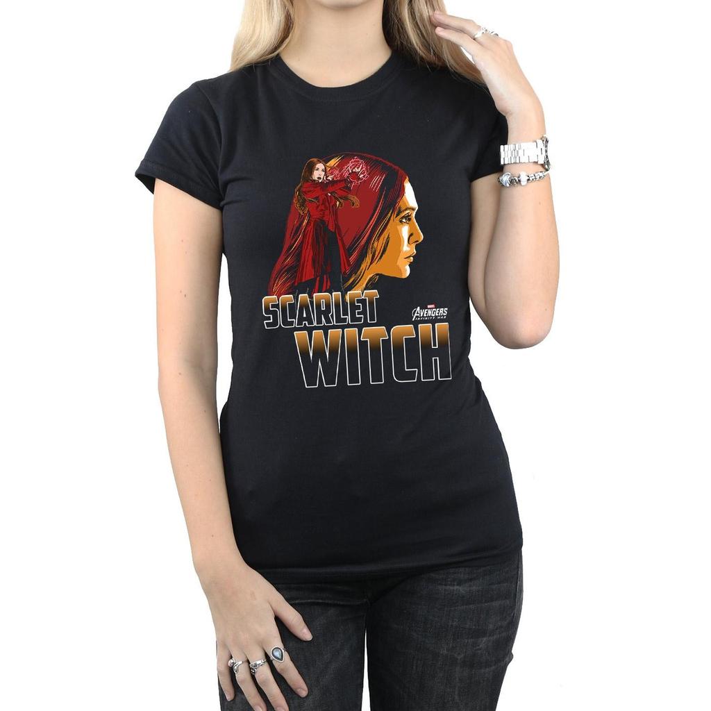 Marvel Womens/Ladies Avengers Infinity War Scarlet Witch Character Cotton T-Shirt