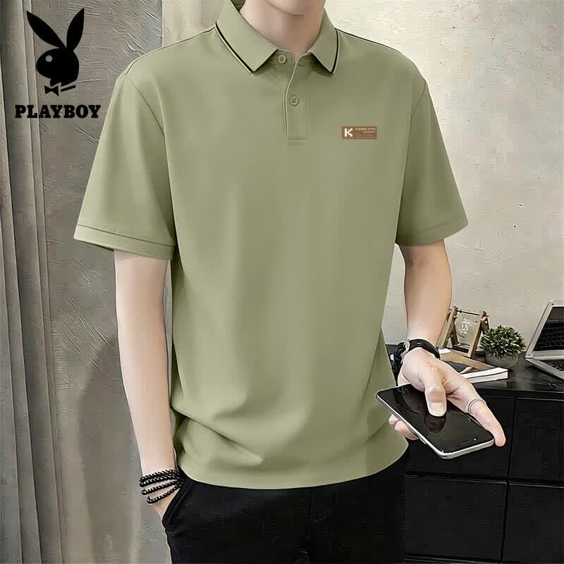 PLAYBOY Men s 2026 Summer Short Sleeve Business Casual Polo T-shirt XL