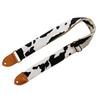 Original Black and White Canvas Electric Guitar Strap [MUSIC FIRST] Design, 2-inch (5cm) Wide, "Diary Cow" (Dairy Cow)