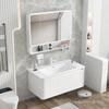 Space Aluminum Arc Bathroom Cabinet with Integrated Ceramic Sink and Makeup Dressing Table