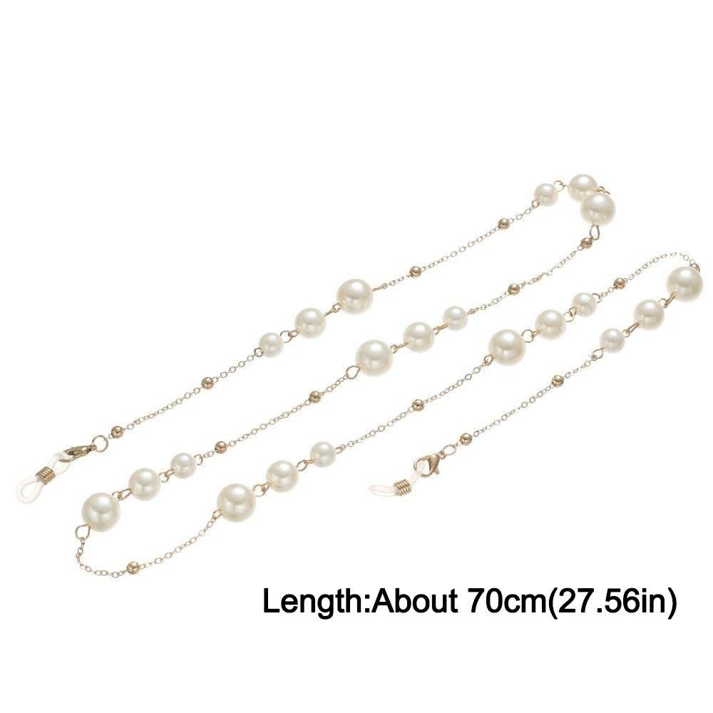 Pearl Beaded Sunglass Chain Hanging Cord Anti Drop Eyeglass Lanyard Adjustable Nonslip Eyeglass Holder Strap Eye Accessories