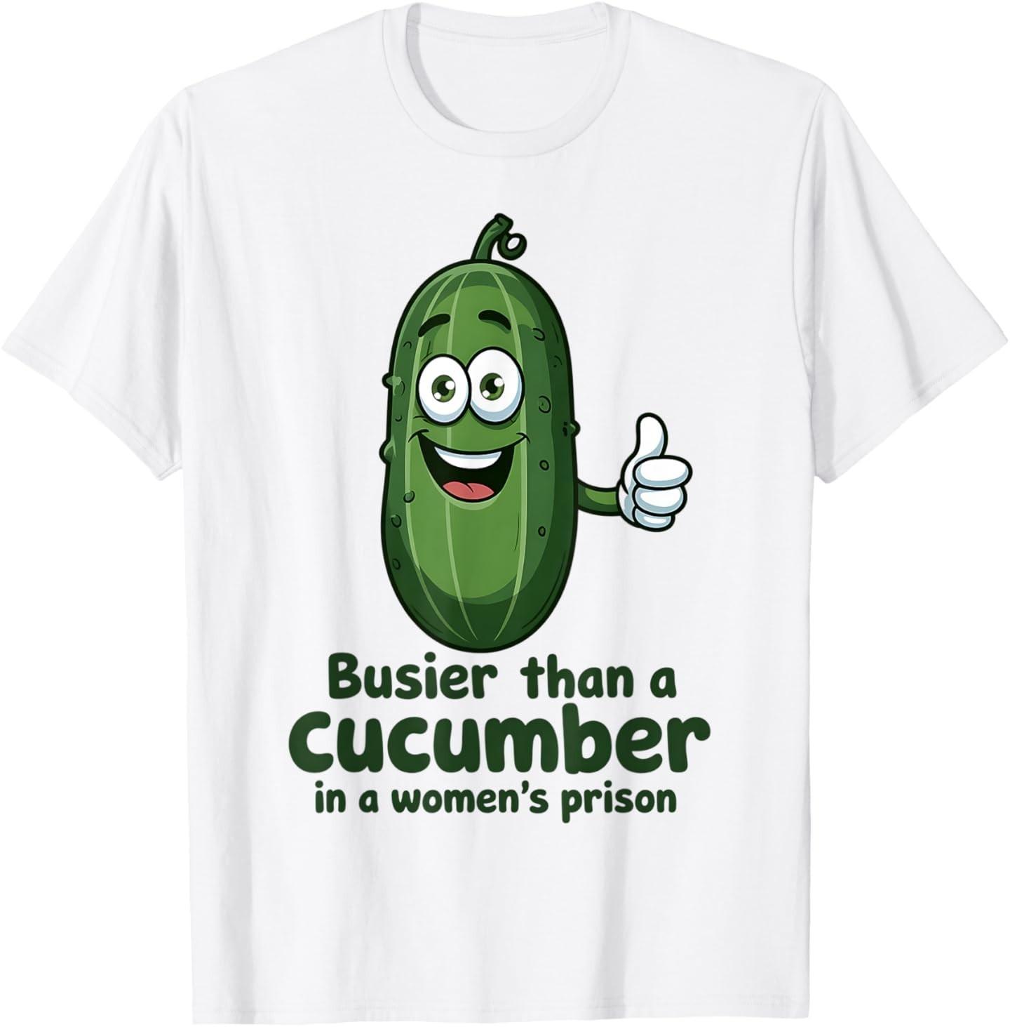Funny Cucumber Womens Prison Adult Inappropriate Graphic T-Shirt Mens Womens Tees Top S