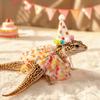 Colorful Lizard Polka Dot Skirt Elastic Strap Small Pet Hat Cute Reptile Pet Clothing  Travel