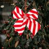 Candy Stripe Christmas Bow Tie Red White Tree Decorations New Wreath Bow  Door Decor