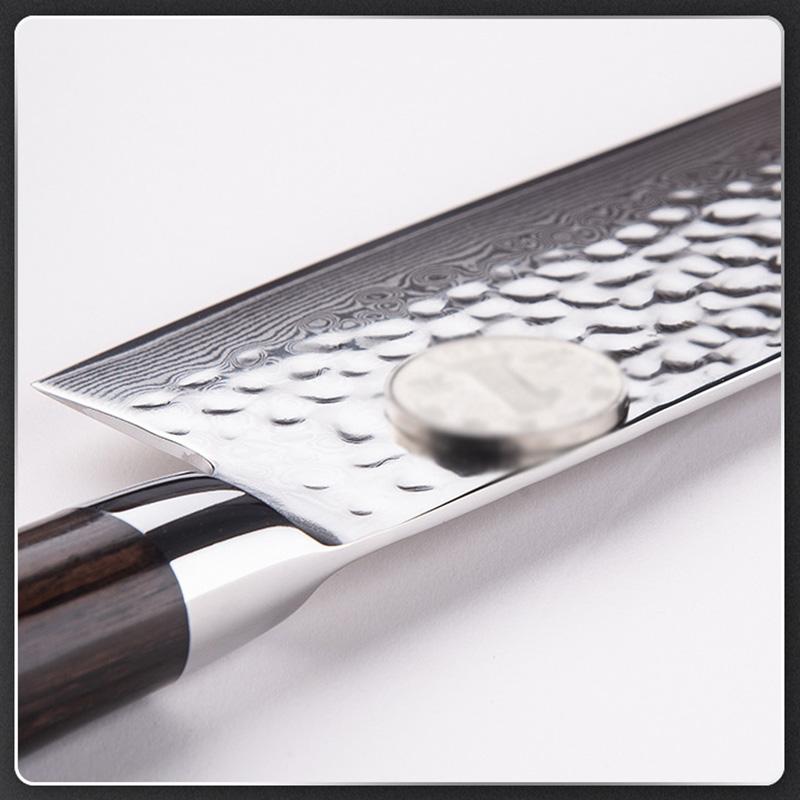 6.5 Inch Nakiri Knife 67-layers Damascus Steel Blade Ebony Handle Chef Cleaver Meat Slicing Vegetables Handmade Kitchen Knife