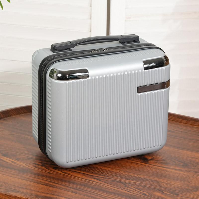 

New Small Mini Hand-held Suitcase 14 Inch Travel Boarding Box Retro Lightweight Storage Toiletries Cosmetic Bags срібний