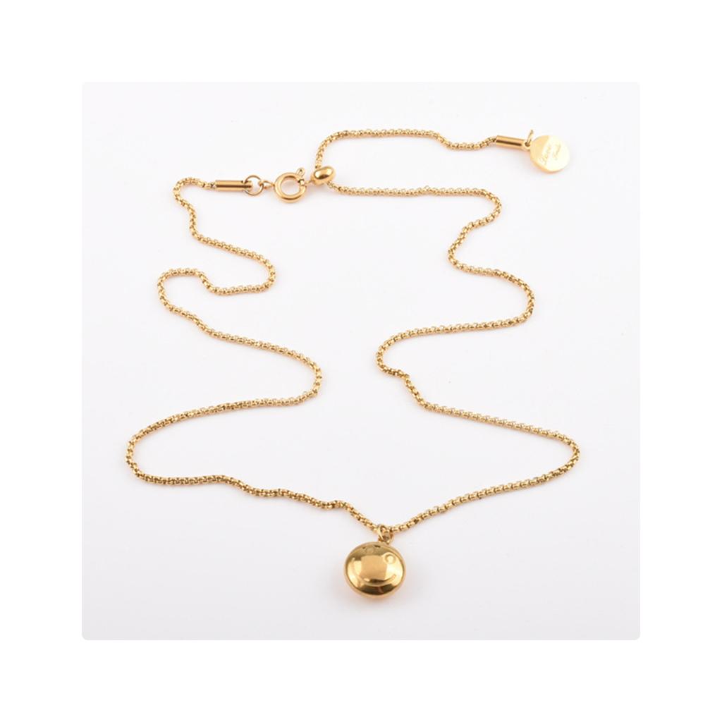 Damen Roségold Lachendes Gesicht Halskette Viel Glück Doudou Kurze Schlüsselbeinkette