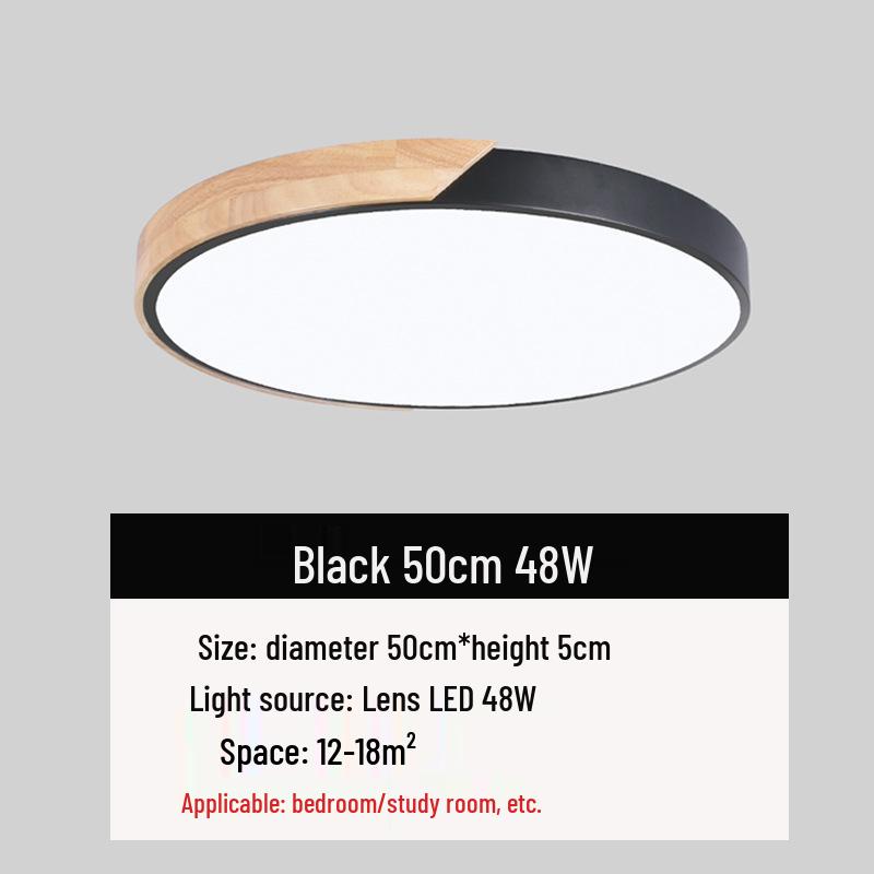 Natural Wood LED Ceiling Lamp for Bedroom and Living Room