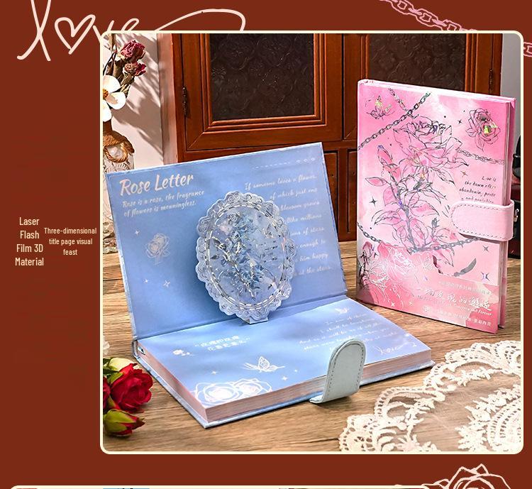 Retro Notatnik Rose Art B6 z Magnetycznym Zapięciem i Hot Stampingiem
