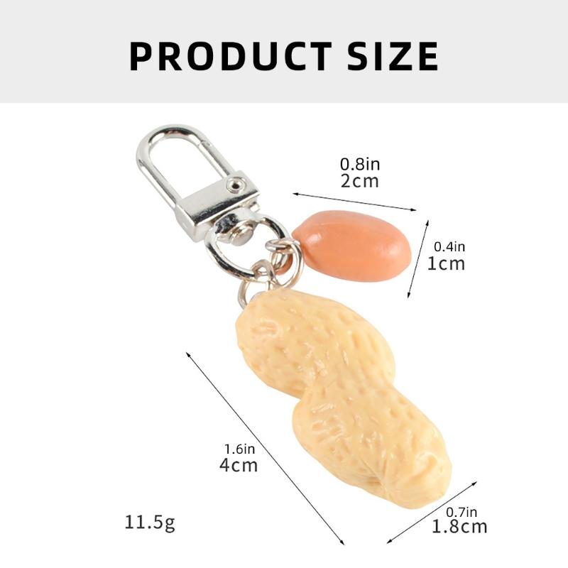 Eye Catching Peanut Keychain Key Ornament Key Jewelry Daily Use Key Pendant Suitable for Creative and Trendy Individuals