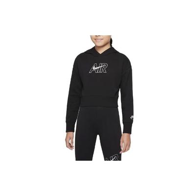 Besticktes Logo Crop Hoodie Kinder Tops Schwarz DM8372-010