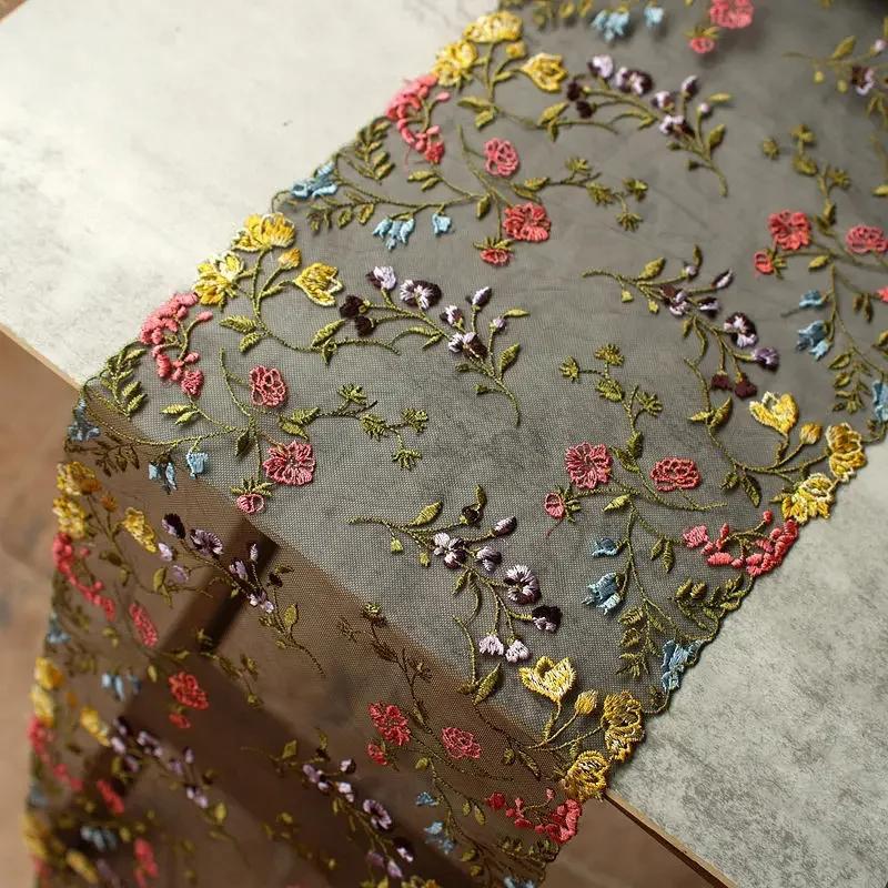 1/3 de yard de fil de polyester pressé pour fond de dentelle, idéal pour la broderie florale à faire soi-même, accessoires en dentelle, rideaux, coussins de canapé et décoration.