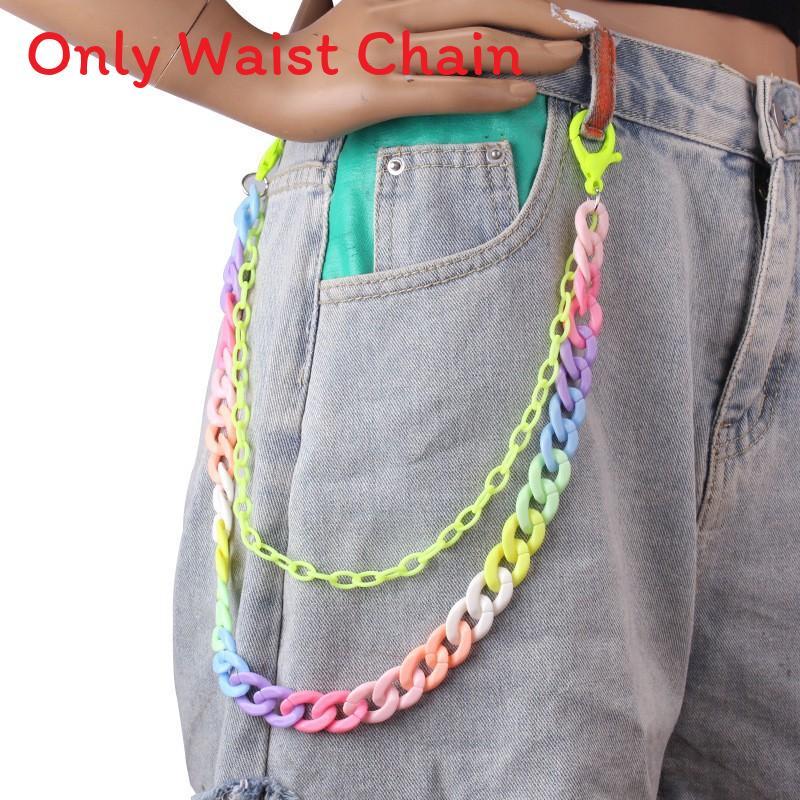 Plastic Resin Double Layer Belt Chain For Men Women Summer Winter Fashion Accessories