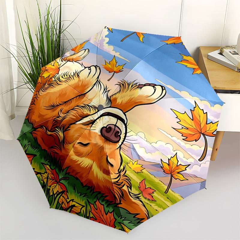 

1pc Autumn Dog Automatic Opening/Closing Umbrella with Operation & Windproof Canopy yy260311073