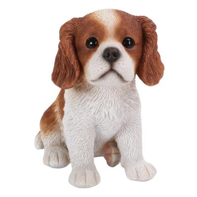 Ubia Sitting Cavalier King Charles Spaniel (Small) 11.5 X 8 X 11 Cm Doll Figurine Ornament Animal Garden Decoration Realistic Cute Dog H16589