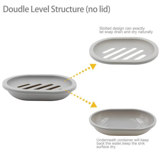 Home Bathroom Shower Soap Dish Storage Tray Holder Plate Rack Plastic Drain Box