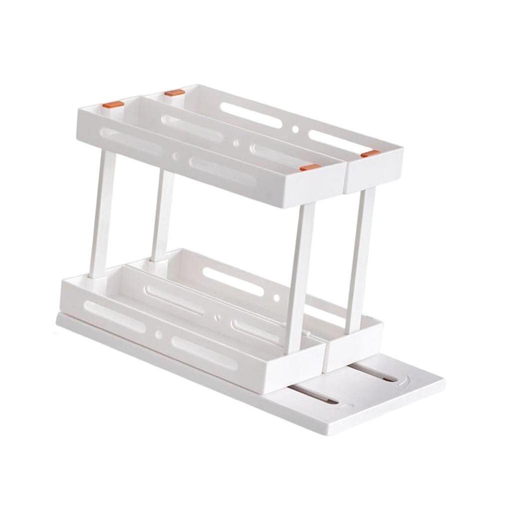 Spice Rack Rotating Cabinet Shelf white Double 15cm