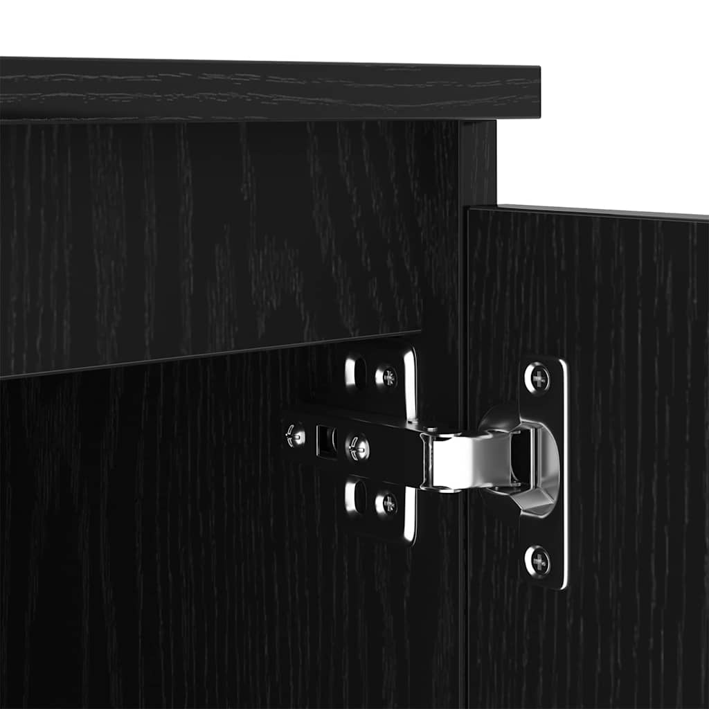 TV Cabinet In Black Oak Look 140 X 38.5 X 36 Cm
