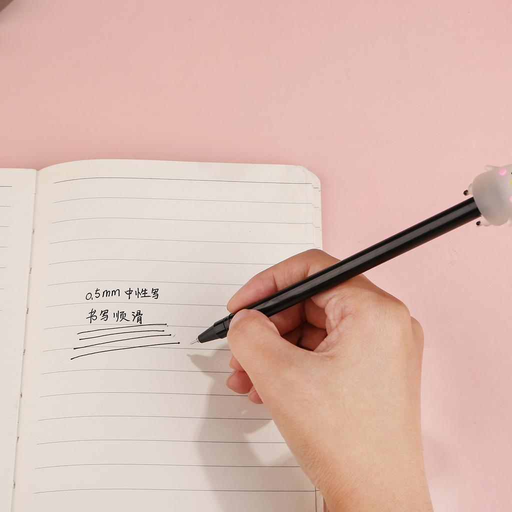 Back to school season 10pcs 0.5mm creative cartoon silicone jelly chicken neutral pen cute student stationery chicken black pen office signing pen