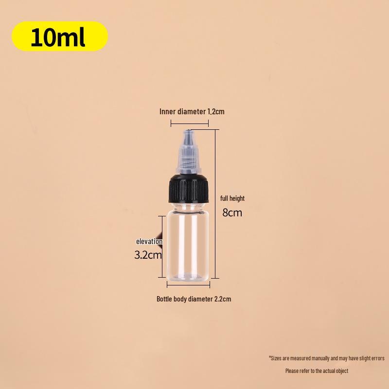 Transparent PET Squeeze Bottle with Pointed Mouth - Available in 30ml, 100ml, and 500ml Sizes