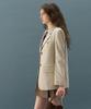 DRAWFIT WOMEN Double-Welt Suede Single Blazer [Ash Cream]