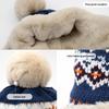 New Pompom Warm Hat Warm Windproof Pullover Cap Coldproof Beanie Hat for Outdoor Cycling Skiing