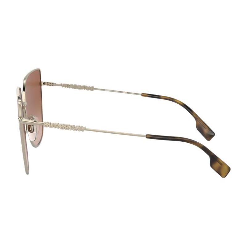 Burberry Temple Letter Logo Metallic Irregular Sunglasses Women's Gold