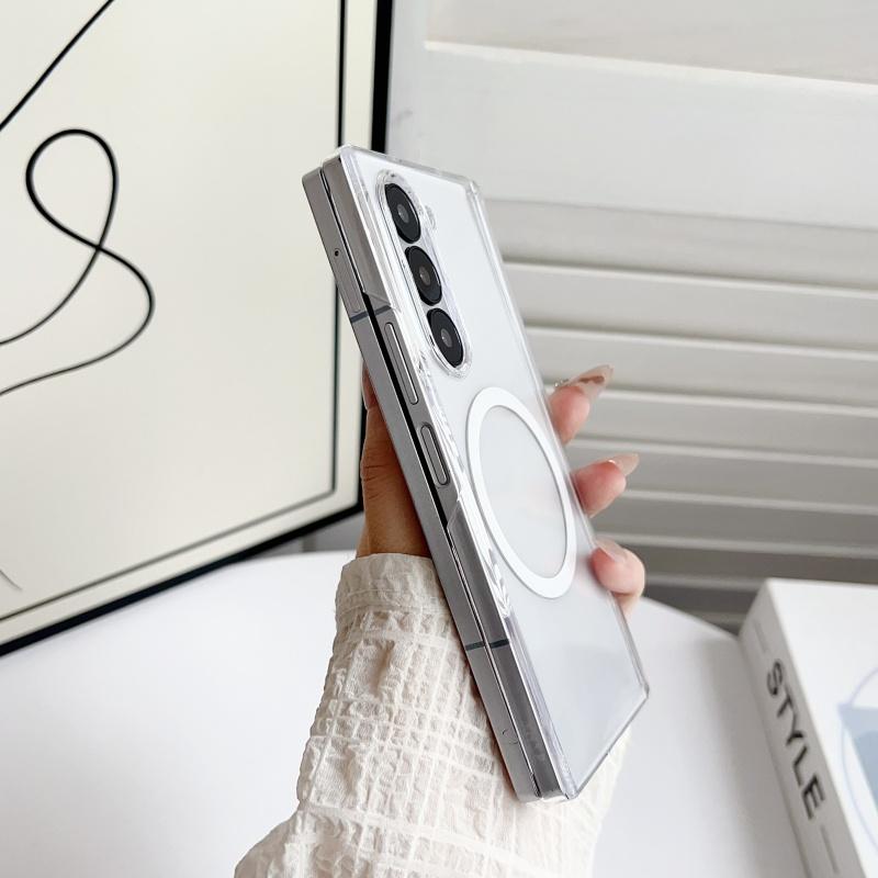 Slim Matte Transparent Magnetic Hinge Protection Back Case for Samsung Galaxy Z Fold7 6 5 4 Folding Hard Wireless Charging