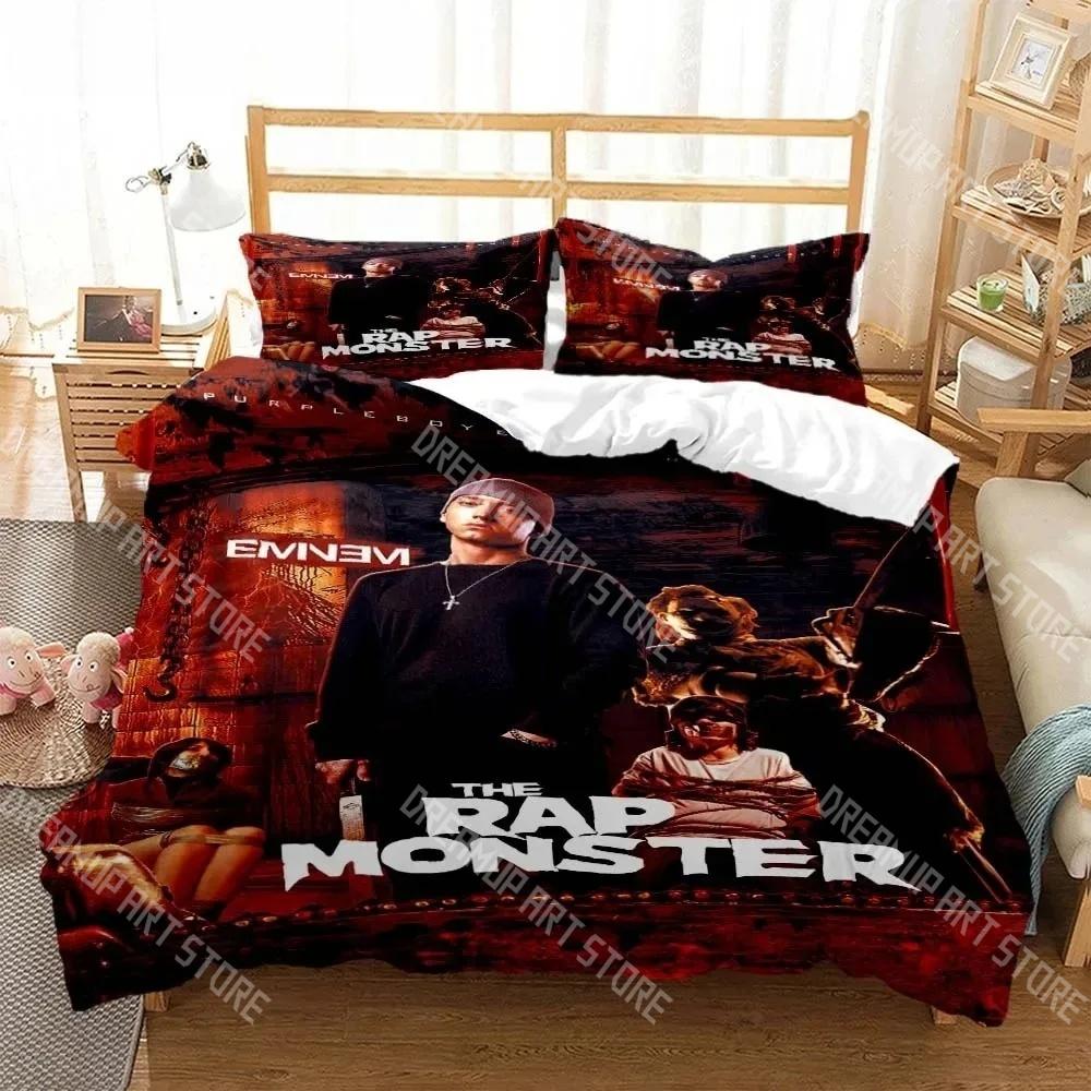 Fashion Hip Hop Eminem Rapper Bedding Set Single Twin Full Queen King Size Bed Set Kids Bedroom Duvetcover Sets Bed Sheet Set
