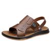 Men's Sandals Summer New Leather Dual-purpose Casual Beach Shoes Non-slip Soft-soled Cool Slippers Sandals