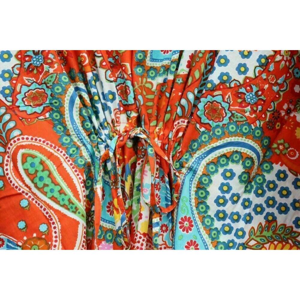 Langes indisches Kaftankleid mit Paisley-Print, Hippie-Kaftan, Maxi-Nachtwäschekleid für Damen, CKFTN-SCRN-FULL-BUYIT-001