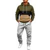 Men's Color Block Hoodie and Jogger Pants Set - Casual Winter Tracksuit