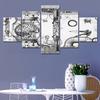 5 Pieces Wall Art Canvas Prints Video Game A Vintage Engraved Digital Modern Pictures Living Room Decoration Interior Home Decor