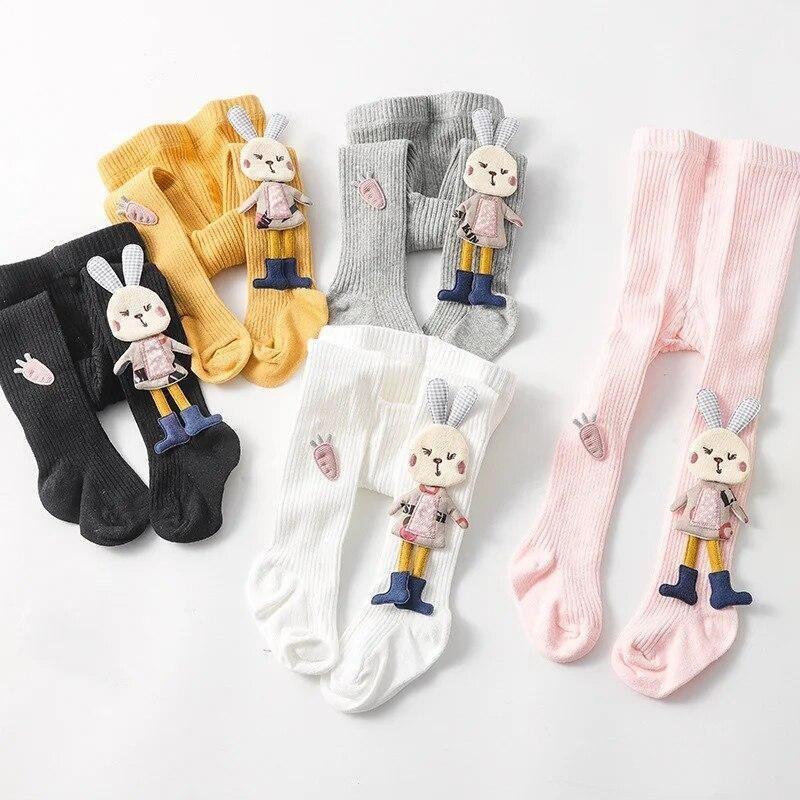 Girls Childrens Knitted For Tights Pantyhose Cartoon Rabbit Cotton Soft Kids Girls Tights Autumn Winter Trousers