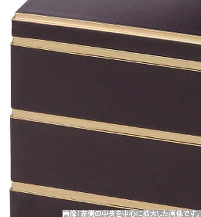 Outdoor Lunch Box Made In Shintame Gold X X J-kitchens (Lunch Box) Japan, 3-Tier, Shallow, 6.5-inch, Saikōkura, Rim, 19.4cm 19.4cm 16.0cm
